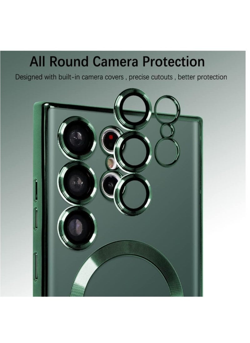 Raxoom Magnetic Clear Case for Samsung Galaxy S23 Ultra with Camera Lens Protector Magsafe Compatible Electroplated Soft TPU Shockproof Anti-Scratch Phone Case - Image 2