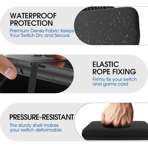 AM Case amCase Carrying Case for Nintendo Switch 2 [7.9''] 2025 - Protective Hard Shell Portable Travel Carrying Case Pouch for Switch Console and Accessories (Black) - Image 3