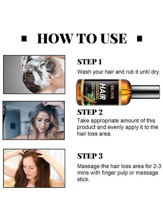 EELHOE - Plant Extract Hair Growth Oil, Ginger Essential Oil Hair Growth, For Hair Loss, Hair Grow Thicker And Longer, Fast Hair Growth - Image 1