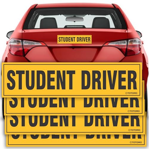 TOTOMO Student Driver Magnet for Car Large 12x3 Magnetic Reflective Vehicle Safety Sign for New Rookie Learner Drivers Removable Bumper Sticker Please Be Patient 4 Pack - Image 1