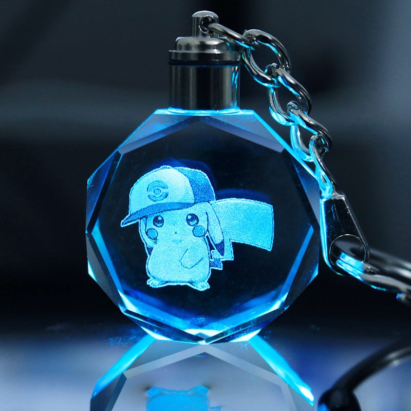 Pendant Keychain Peripheral Luminous Crystal Gift Can Be Engraved - Image 1