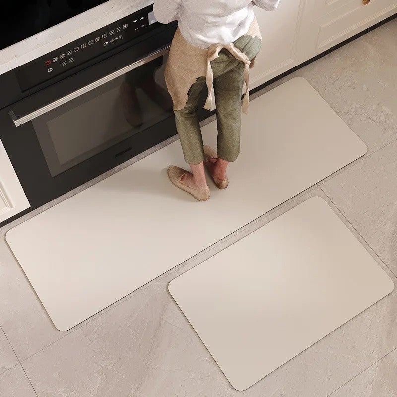 Y&D Bamboo Diatomaceous Earth Bath Mat - Quick-Dry Non-Slip Absorbent Floor Mat for Kitchen & Bathroom - Image 1