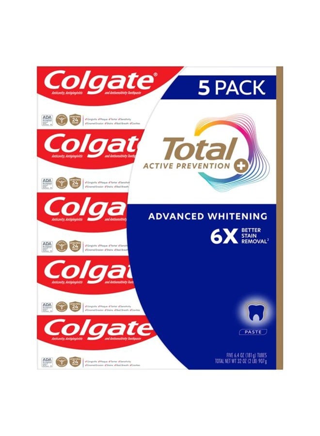 Colgate Total SF Advanced Whitening Toothpaste, 6.4 Ounce (Pack of 5)