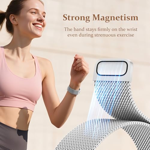 Dirrelo Magnetic Metal Band Designed Compatible for Galaxy Watch 8 Bands Women 40mm/44mm, Watch 8 Classic Band 46mm, Solid Stainless Steel Replacement Strap Magnet Clasp Wristbands, Silver - Image 4
