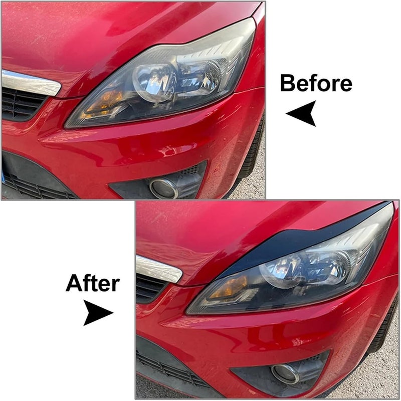 QASULER Car Eyelids Headlight Eyebrows Trim for Ford Focus MK2 - Image 4