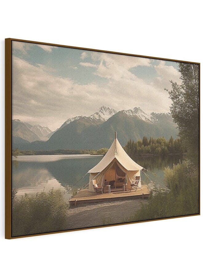 Home Gallery Luxurious Glamping Site With Stunning Lake Mountain Framed Wall Art  - Image 5