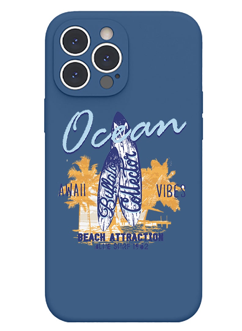 Theodor Protective Slim Fit Case Liquid Silicone Cover with Full Body Protection Anti-Scratch Shockproof Case For iPhone 13 Pro Max Blue  - Oh baby copy - Image 1