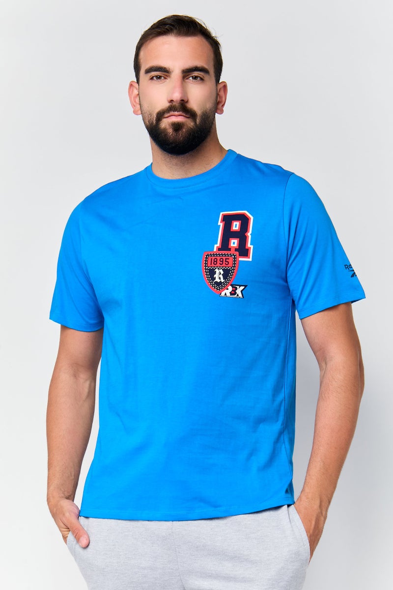 Reebok Men Sportswear Fit Short Sleeve Outdoor T-Shirt, Blue - Image 1