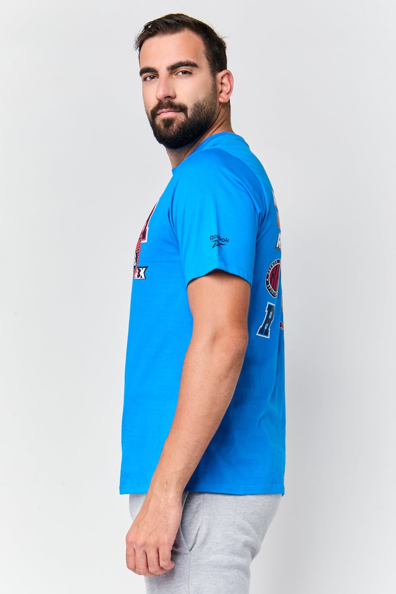 Reebok Men Sportswear Fit Short Sleeve Outdoor T-Shirt, Blue - Image 3