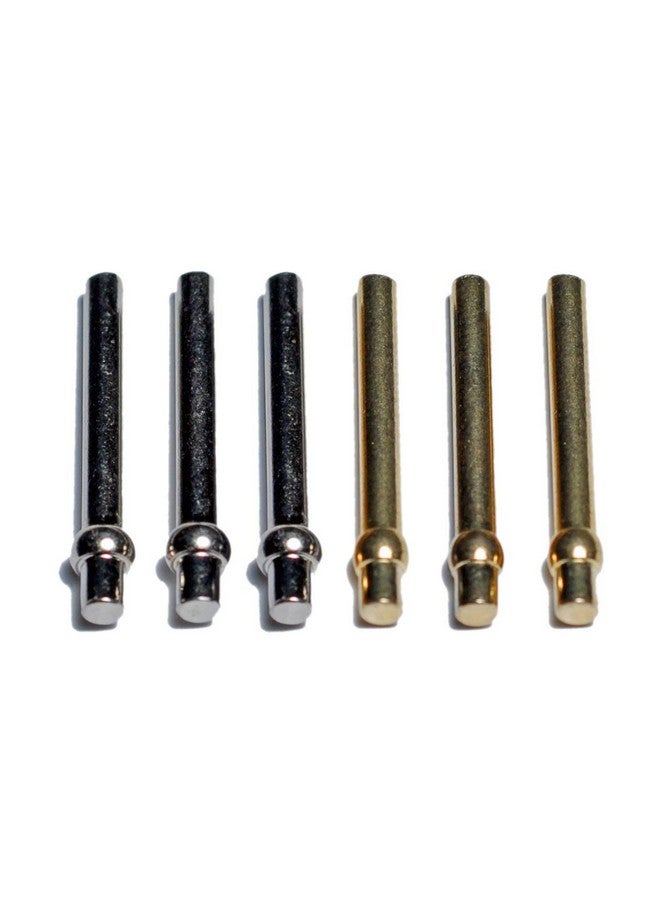 WE Games Standard Metal Cribbage Pegs with Velvet Pouch - Set of 6 (3 Brass, 3 Silver) - Image 1