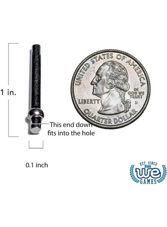 WE Games Standard Metal Cribbage Pegs with Velvet Pouch - Set of 6 (3 Brass, 3 Silver) - Image 2