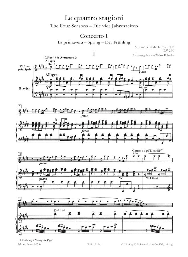 null - Violin Concerto in E Op. 8 No. 1 Spring - Image 1