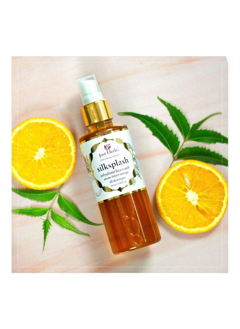 Just Herbs Ayurvedic Silksplash Face Wash For Oil Control Clogged PoresDust Dirt  Makeup Residue Suits All Skin Types 200Ml  - Image 2