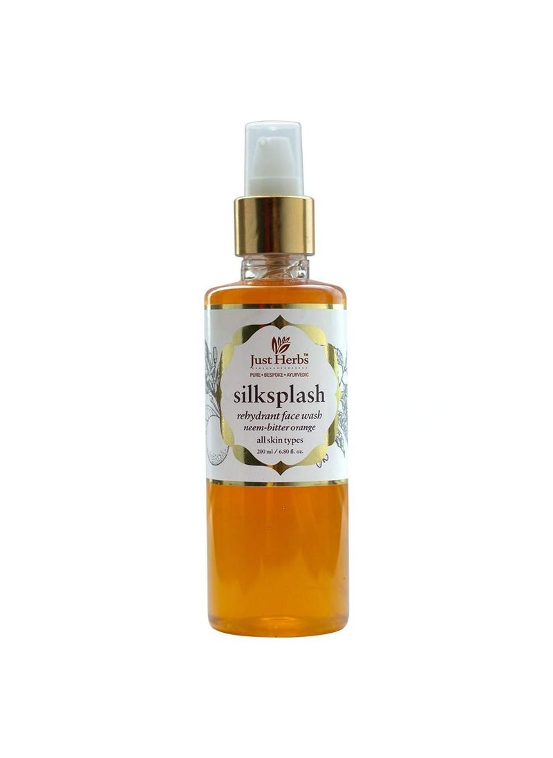 Just Herbs Ayurvedic Silksplash Face Wash For Oil Control Clogged PoresDust Dirt  Makeup Residue Suits All Skin Types 200Ml  - Image 1