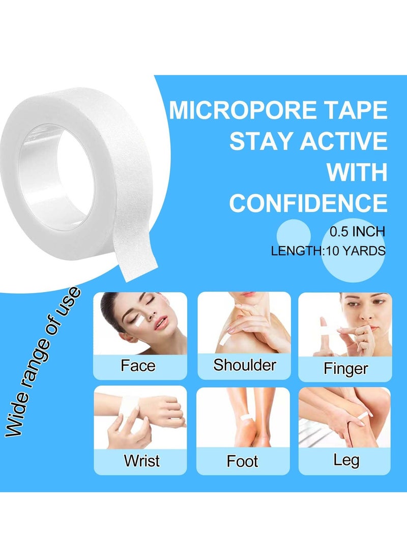 Generic 8 Rolls Flexible Skin Tape Breathable Nose Tape，Micropore Tape, Paper tape medical,  Self Adhesive First Aid Bandages for Wound Injuries Swelling (0.5 in x 10 Yd)  - Image 2