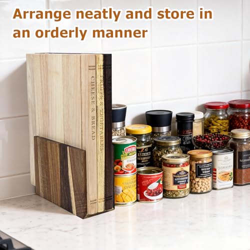 GDGJWL Acacia Wood Cutting Board Book Set, 3-Piece Decorative Chopping Boards with Stand | Book-Shaped Design| Dishwasher Safe for Easy Cleaning | Ideal for Meat, Vegetables | Unique Gift for Home Cooks - Image 4