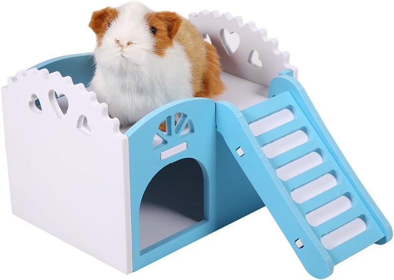 klarako Hamster House, Hideout Hut for Small Animals Castle Sleeping House Nest Exercise Toy Like Dwarf Hamster and Mouse (Blue) - Image 1