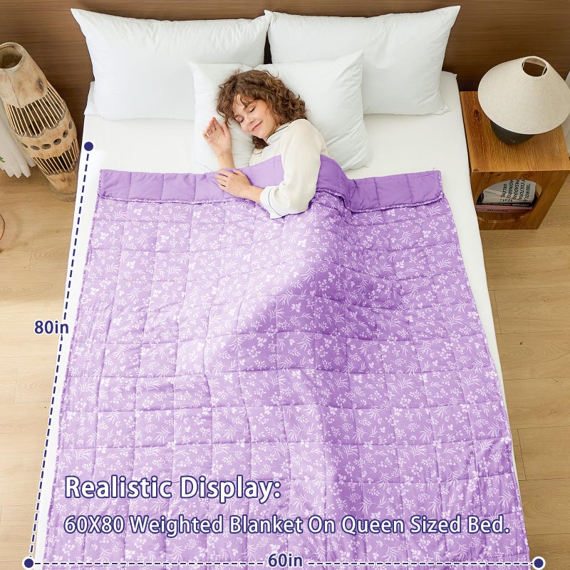 yescool Weighted Blanket for Adults (20 lbs, 60â€ x 80â€, Mauve) Cooling Heavy Blanket for Sleeping Perfect for 190-210 lbs, Queen Size Breathable Blanket with Premium Glass Bead, Machine Washable - Image 2