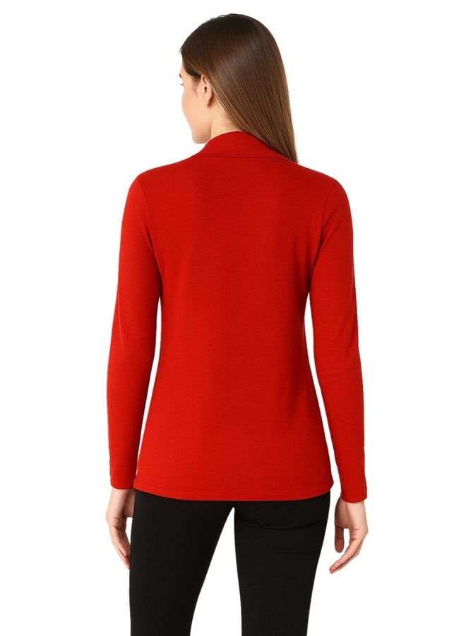 PAUSE Red Solid Open Front Shrug - Image 2