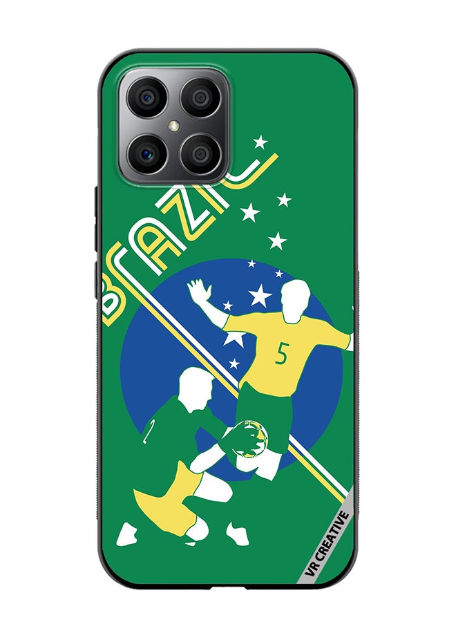 VR CREATIVE Protective Case Cover For Honor X8 Brazil Football Soccer Players Design Multicolour