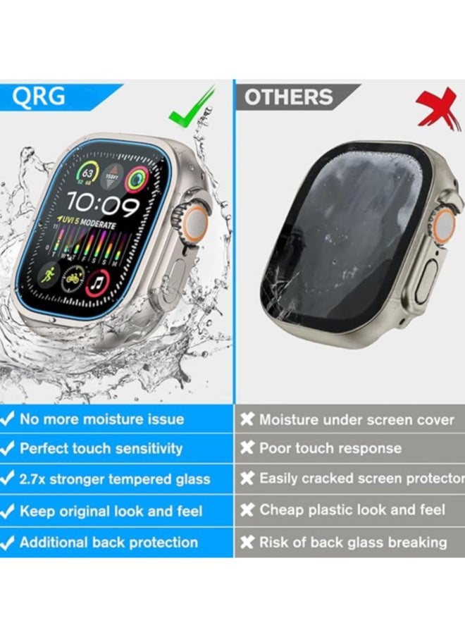 Generic Soft silicone TPU screen protector for Apple Watch series 7/8/9 45mm, sturdy bumper thin frame + 9H tempered glass film +PC back cover, [stylish][waterproof], matte black  - Image 2