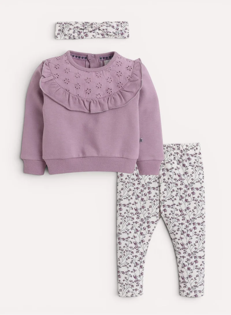 Dirkje Girls Ruffle Detail Top & Leggings Set with Headband