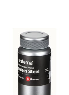 sistema Sistema 280ML Chic Stainless-Steel Bottle, designed with double walled insulation and 100% Leak Proof to keep drinks Hot & Cool, BPA Free. Silver.  - Image 2