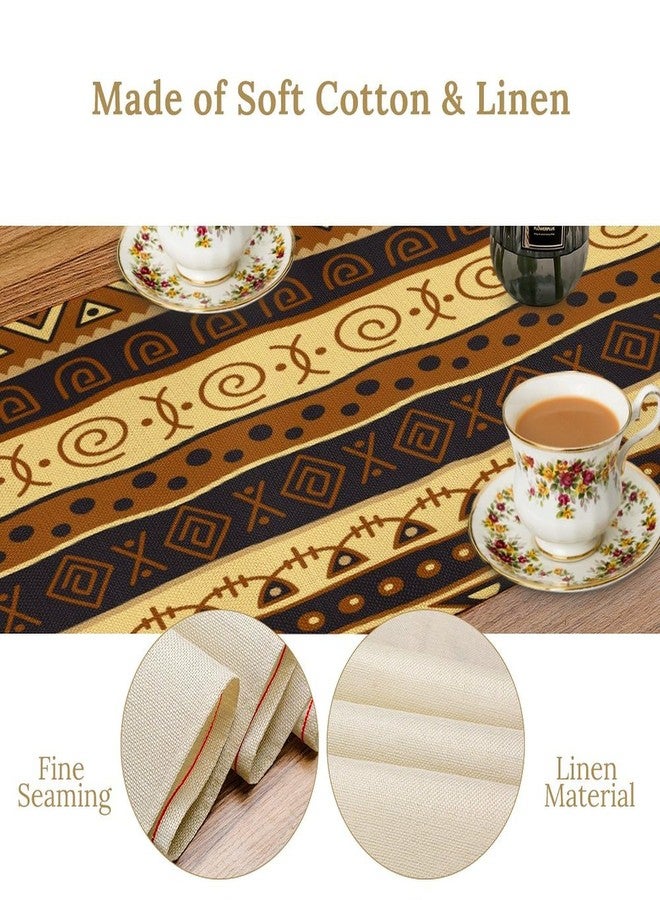 SENRUEGT African Tribal Table Runner, Retro Geometric Ethnic Abstract Folk Seasonal Table Runner Decor for Kitchen Farmhouse Home Holiday Parties 36X13inch - Image 5