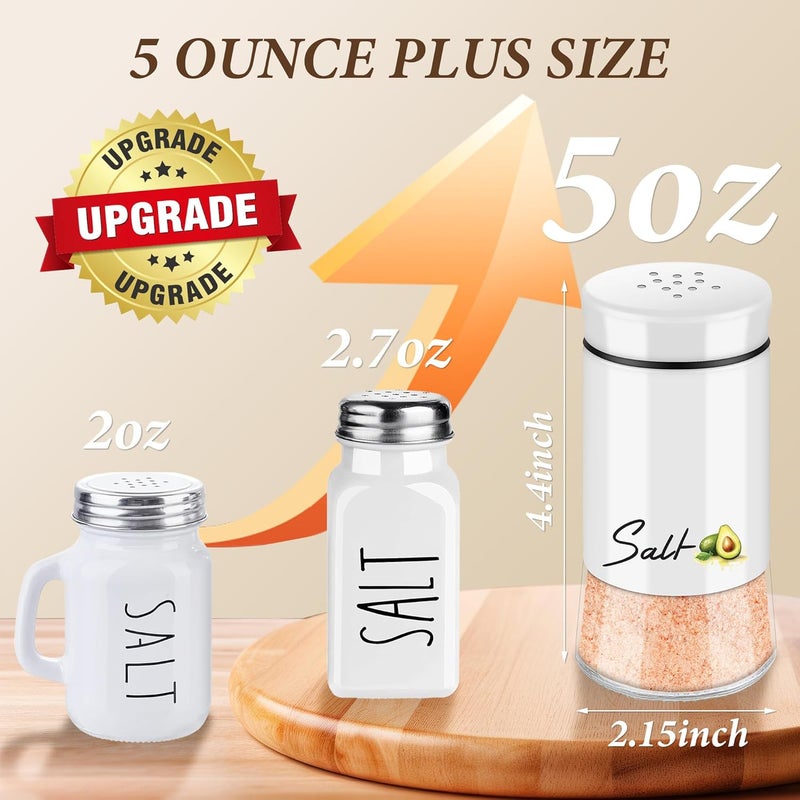 holoith Avocado Salt and Pepper Shakers Set,5 oz Glass Bottom Salt Pepper Shaker with Stainless Steel Lid Kitchen Decor and Accessories Refillable Design(Avocado) - Image 2