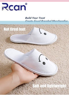 Rcan 5 Pairs Disposable Kids Guests Slippers, Closed Toe Bulk for Shoeless Home Multicolor Cotton Boys Girls Slipper for Indoor Hotel SPA Travel Park  - Image 4