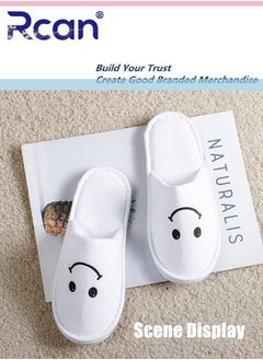 Rcan 5 Pairs Disposable Kids Guests Slippers, Closed Toe Bulk for Shoeless Home Multicolor Cotton Boys Girls Slipper for Indoor Hotel SPA Travel Park  - Image 2