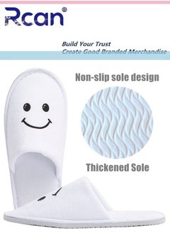 Rcan 5 Pairs Disposable Kids Guests Slippers, Closed Toe Bulk for Shoeless Home Multicolor Cotton Boys Girls Slipper for Indoor Hotel SPA Travel Park  - Image 5