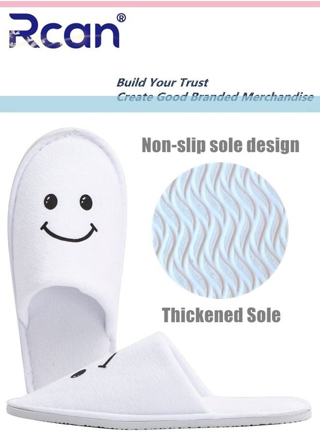 Rcan 5 Pairs Disposable Kids Guests Slippers, Closed Toe Bulk for Shoeless Home Multicolor Cotton Boys Girls Slipper for Indoor Hotel SPA Travel Park  - Image 5
