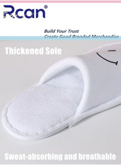 Rcan 5 Pairs Disposable Kids Guests Slippers, Closed Toe Bulk for Shoeless Home Multicolor Cotton Boys Girls Slipper for Indoor Hotel SPA Travel Park  - Image 3