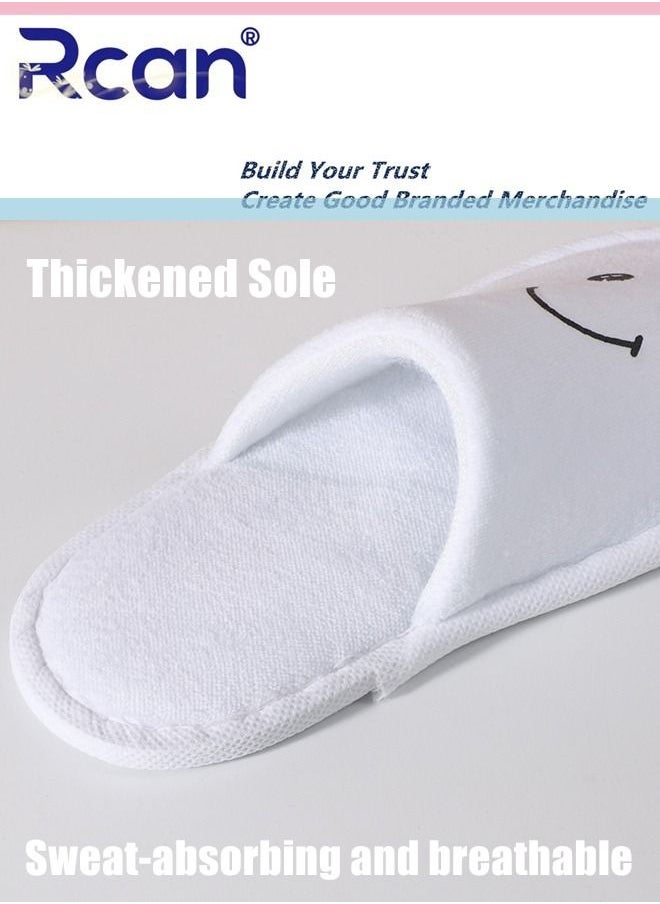 Rcan 5 Pairs Disposable Kids Guests Slippers, Closed Toe Bulk for Shoeless Home Multicolor Cotton Boys Girls Slipper for Indoor Hotel SPA Travel Park  - Image 3