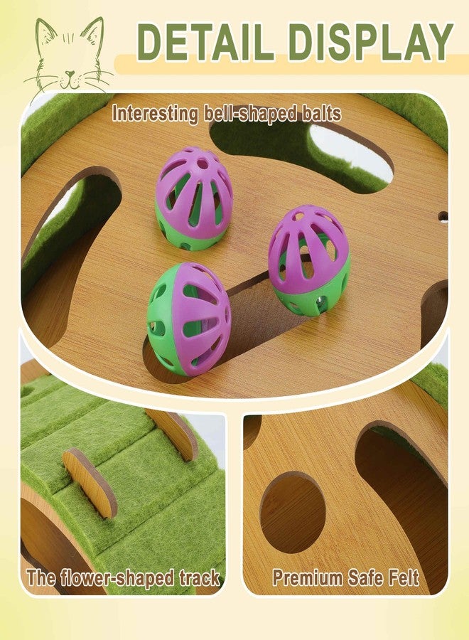 GLIDESMOOTH Interactive Cat Toy Puzzle Toys for Indoor, Felt Maze Box, Cat Toys, Mental Stimulation and Entertainment, Circle, Green, 1 Set - Image 4