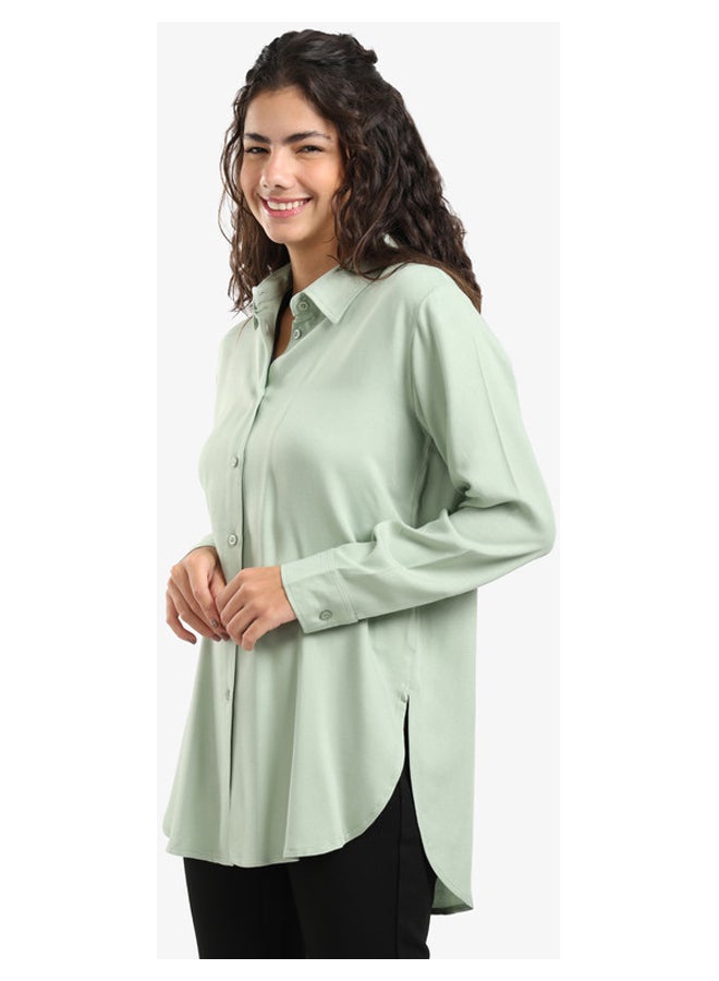 Carina Basic Round Hem Shirt - Image 3