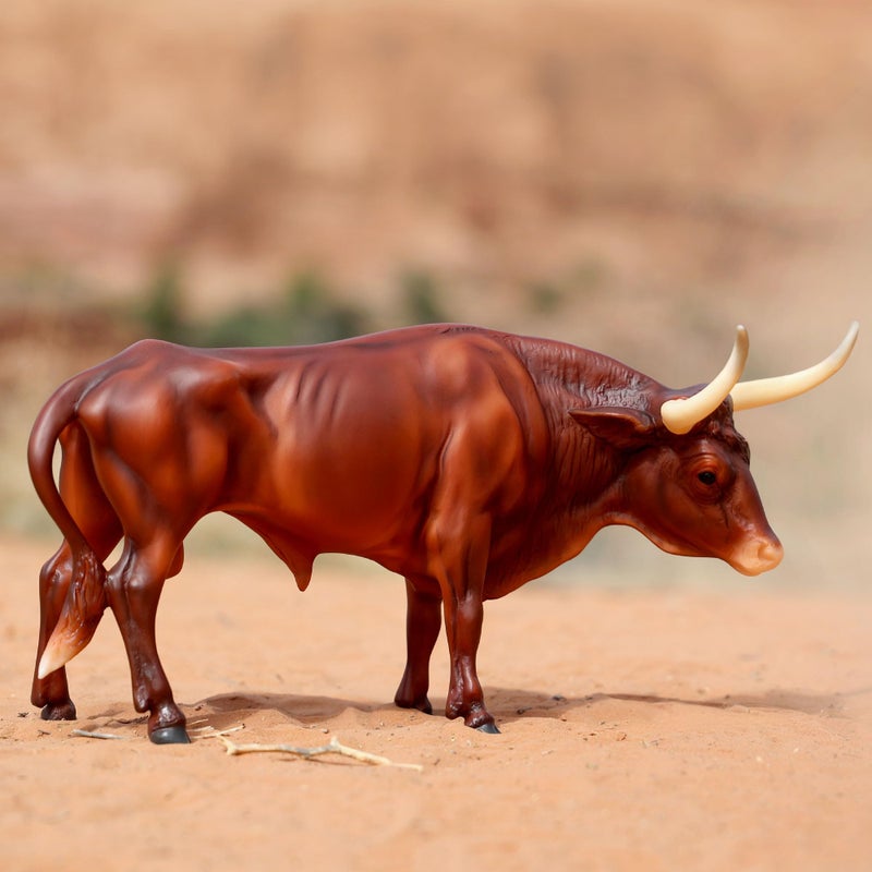 Breyer Horses Traditional Series |Texas Longhorn Bull | Breyer Animals | Horse Figurine | 11.5" L X 8.5" H | Model #B-TR-10329 - Image 3