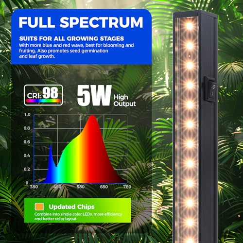 Barrina Grow Lights for Indoor Plants Full Spectrum, 1ft LED Grow Light Fixture, Black Cover LED Plant Grow Light Bulbs for Indoor Plants, Greenhouse, Plug and Play, Linkable Design, Yellow, 8 Packs - Image 4