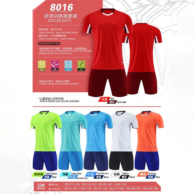 Football Uniforms, Sports Training Suits, Men'S And Women'S Adult And Kidsren'S Printed Light Plate Short-Sleeved Game Diy Jerseys - Image 3