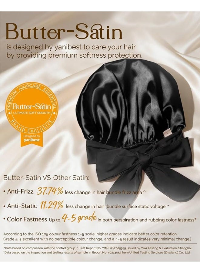 Satin Bonnet Silk Bonnet for Sleeping Double Layer Satin Lined Hair Bonnet with Tie Band Bonnets for Women - Image 4