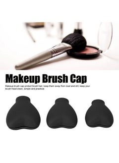 Brrnoo 3Pcs Makeup Brush Cover Protector, Silicone Brush Organizer Case For Makeup Storage And Makeup Bag, Dustproof Reusable Brush Holders For Travel (Black)  - Image 4
