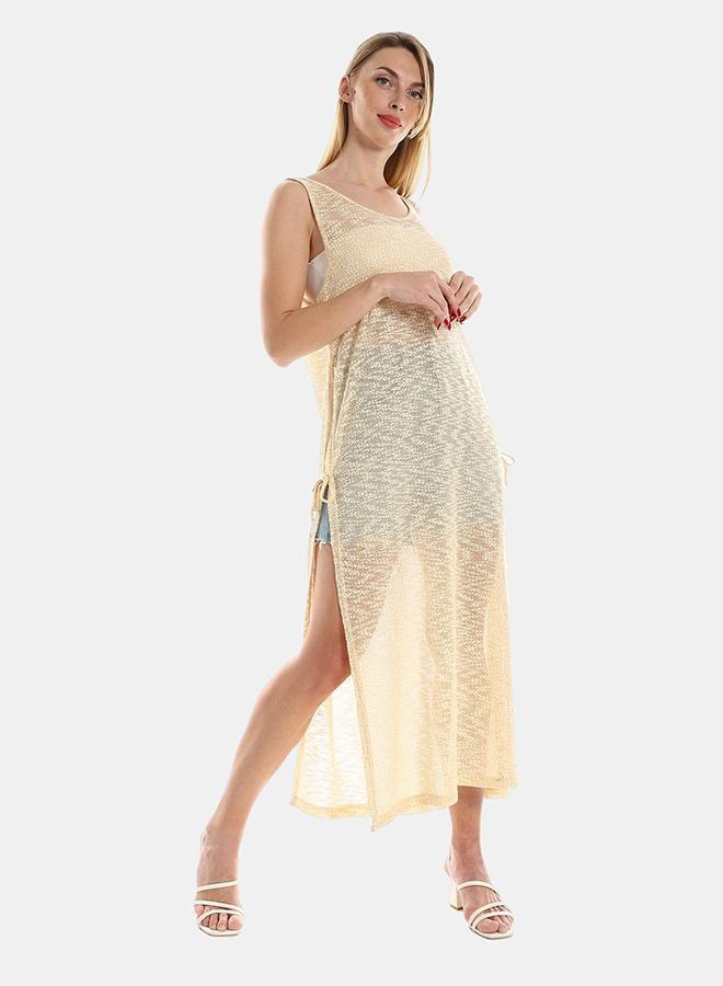 kady Jamila Women Knitted Cap Sleeves Cover up ,beige-XXL- Fitted - Image 2