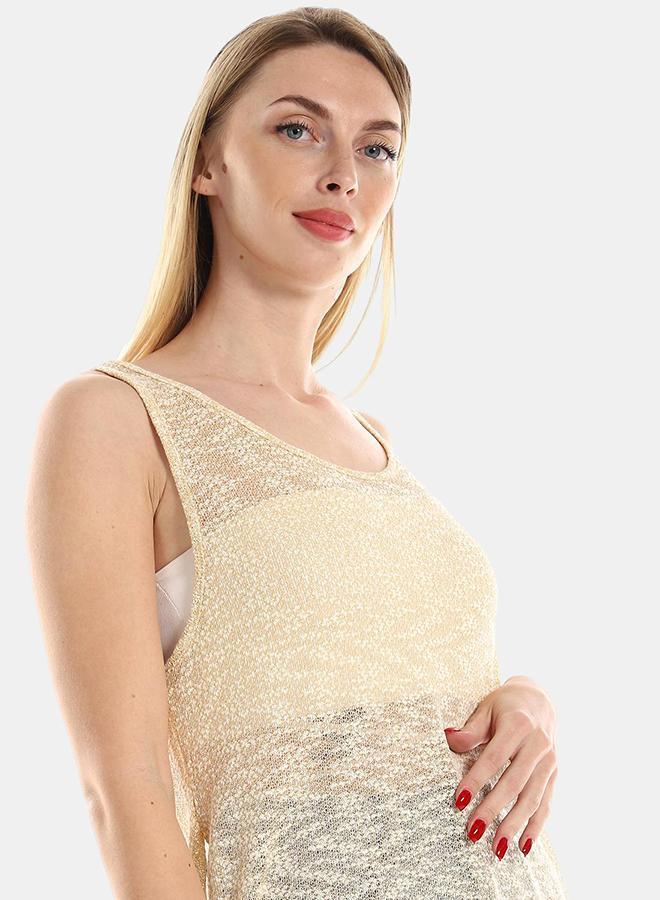 kady Jamila Women Knitted Cap Sleeves Cover up ,beige-XXL- Fitted - Image 4