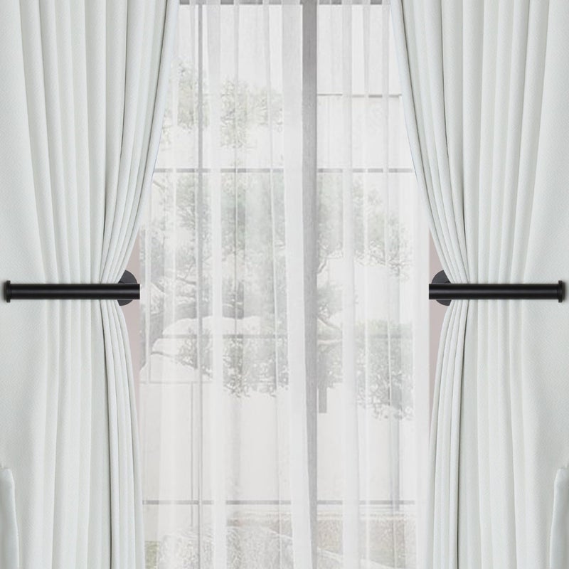 Groleca 2 Pack Adhesive Curtain Holdbacks Curtain Tie Backs Curtain Holdbacks No Drill Curtain Pull Backs Adhesive Curtain Hooks Curtain Holders for Drapes (2, Black) - Image 3