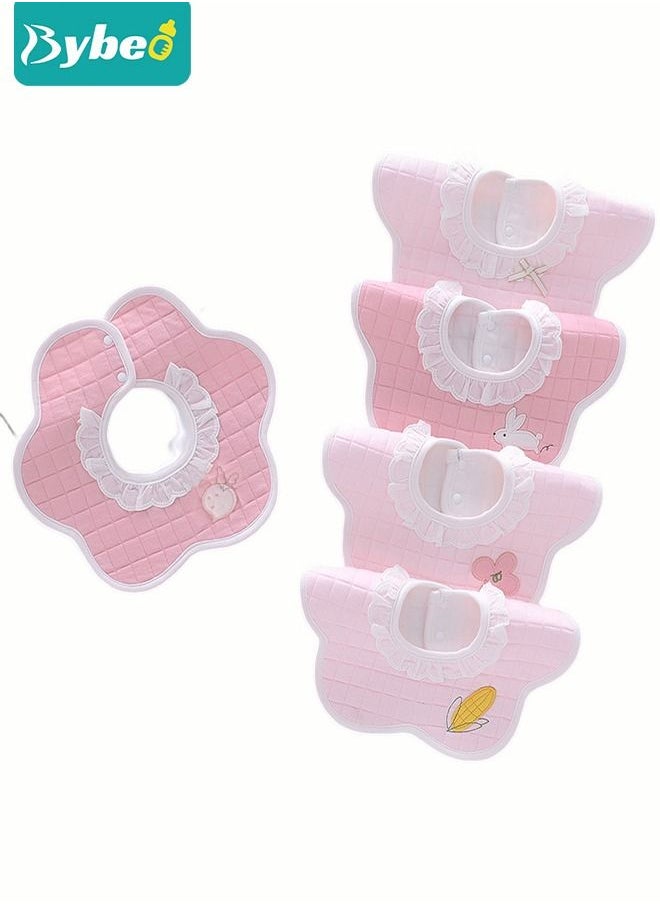 Bybeo - 5PCS Baby Petal Bibs, 360 Rotate Soft Bib for Feeding, Eating and Drooling - Image 1