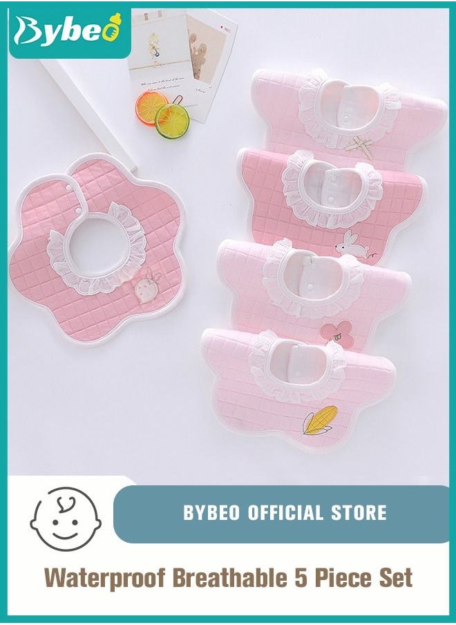 Bybeo - 5PCS Baby Petal Bibs, 360 Rotate Soft Bib for Feeding, Eating and Drooling - Image 1