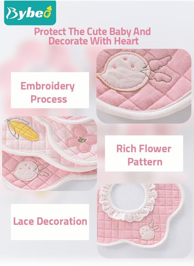 Bybeo - 5PCS Baby Petal Bibs, 360 Rotate Soft Bib for Feeding, Eating and Drooling - Image 1