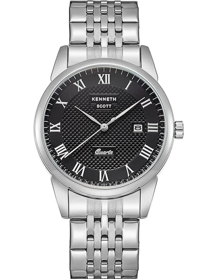 KENNETH SCOTT Men's Stainless Steel Analog Watch K23030-SBSB - 40x49 mm
