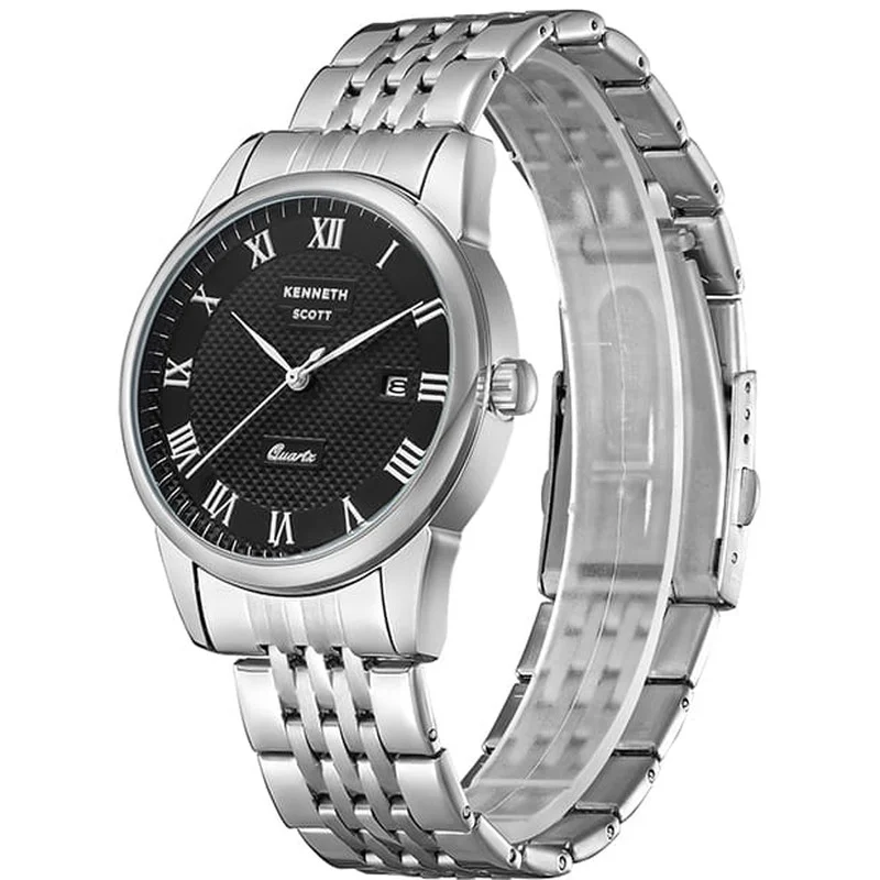 KENNETH SCOTT Men's Stainless Steel Analog Watch K23030-SBSB - 40x49 mm